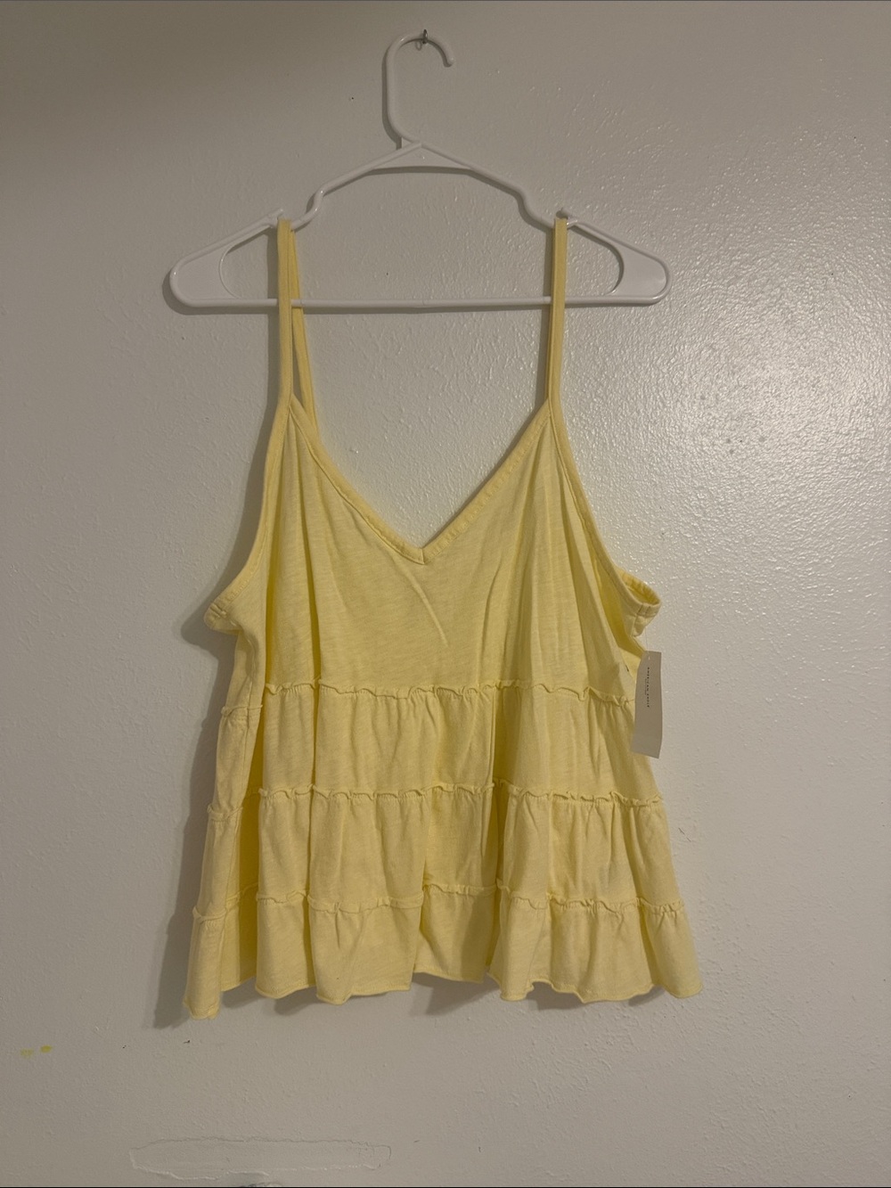 American Eagle Outfitters Yellow Tiered Camisole Top